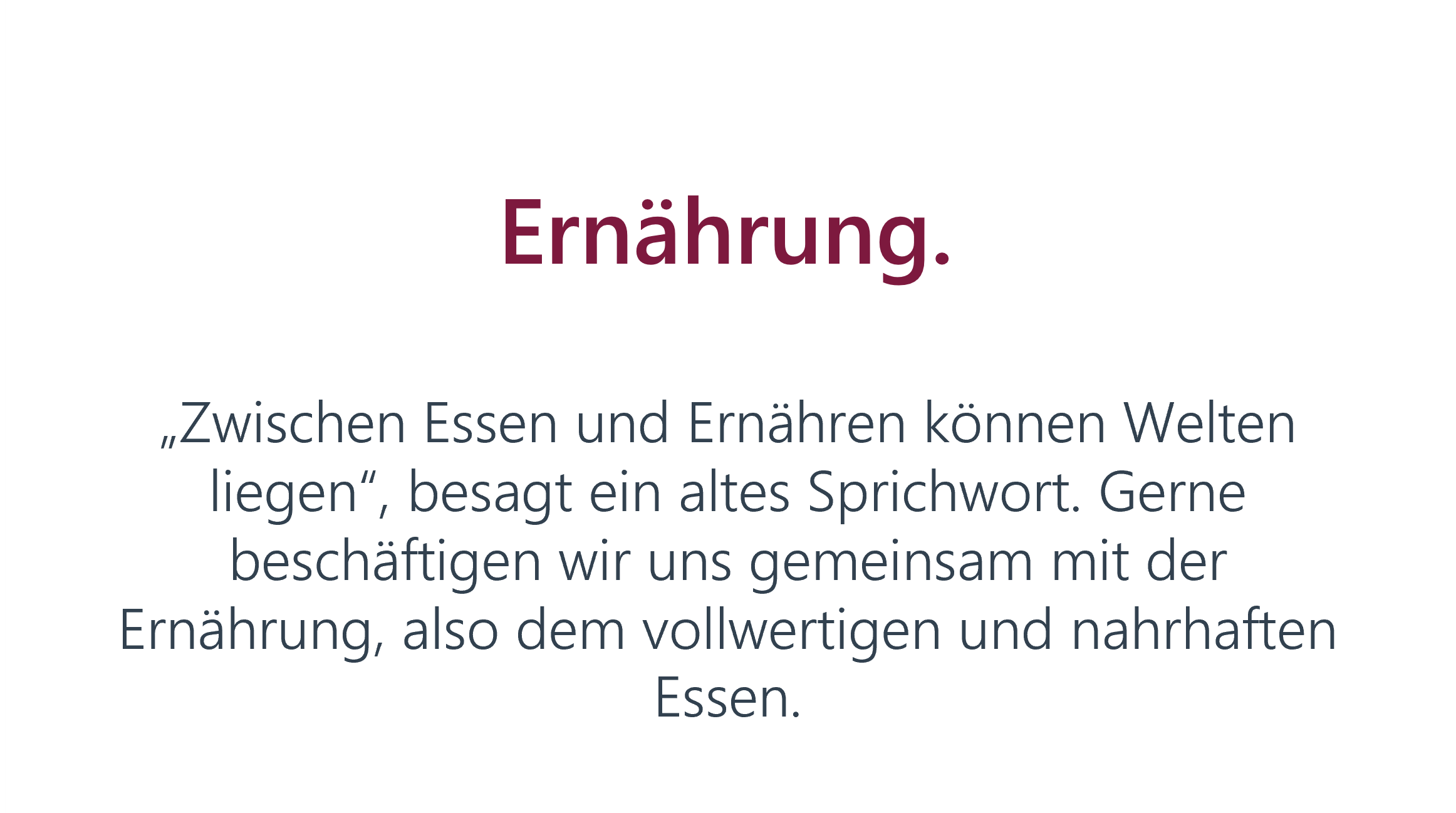 Ernährung
